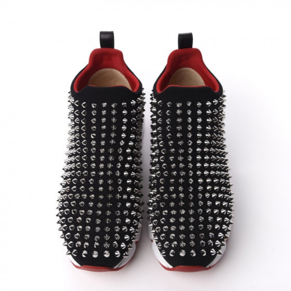 CHRISTIAN LOUBOUTIN Silver Spiked Donna Sneaker 9.5-10 (42) - Picture 2 of 6
